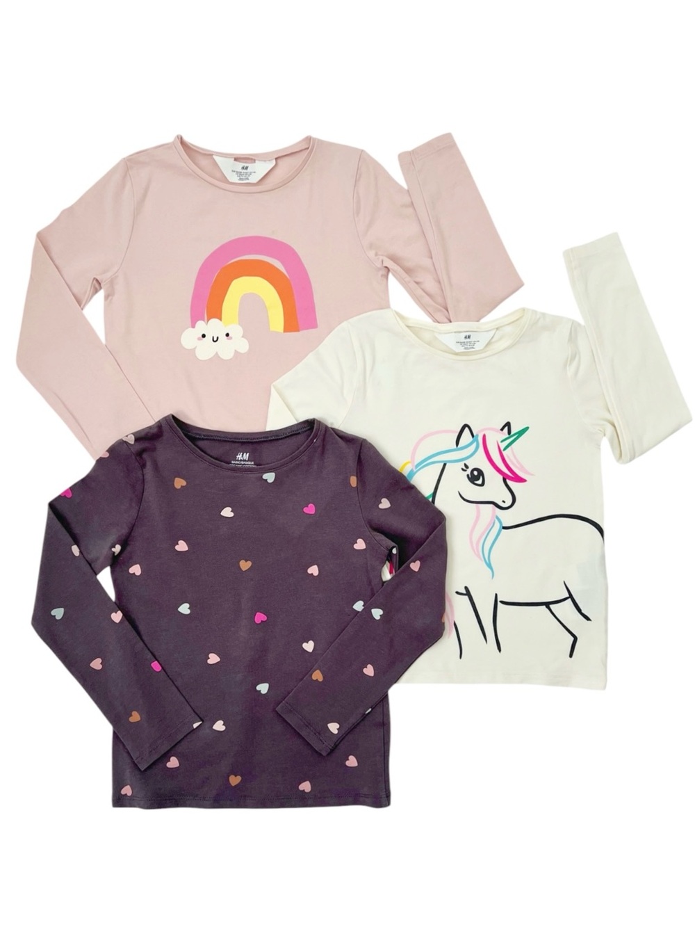3 H&M girls size 6X-7 long sleeve tops